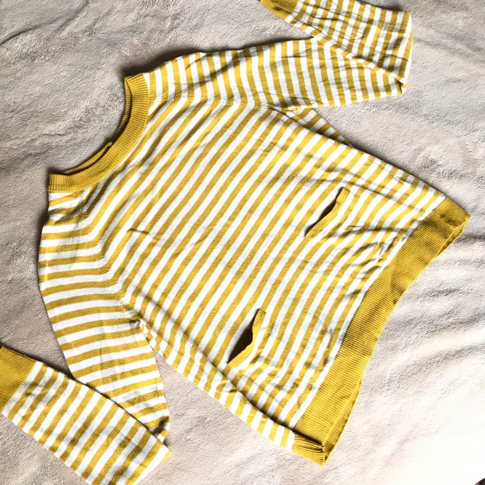 Anthropologie Open Back Striped Cardigan